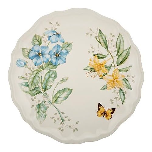 레녹스 Lenox Butterfly Meadow Melamine Dinner Plates (Set of 4), White