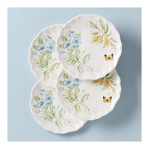 레녹스 Lenox Butterfly Meadow Melamine Dinner Plates (Set of 4), White