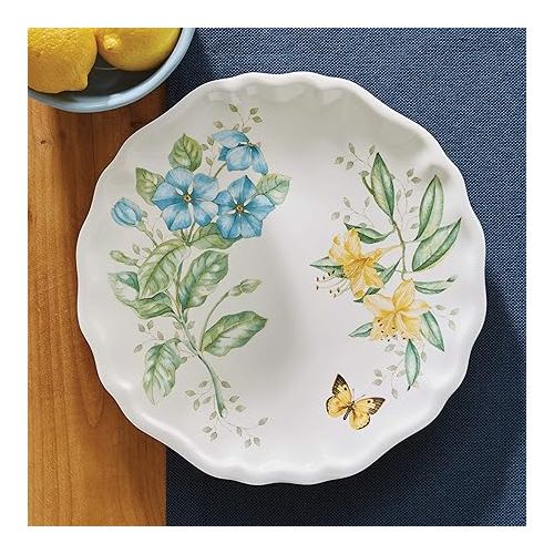 레녹스 Lenox Butterfly Meadow Melamine Dinner Plates (Set of 4), White