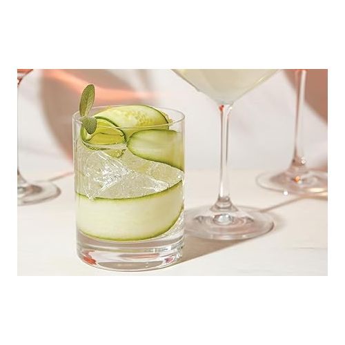 레녹스 Lenox Tuscany Classics Cylinder Double Old Fashioned Glass, Clear 13 oz Set of 4 -