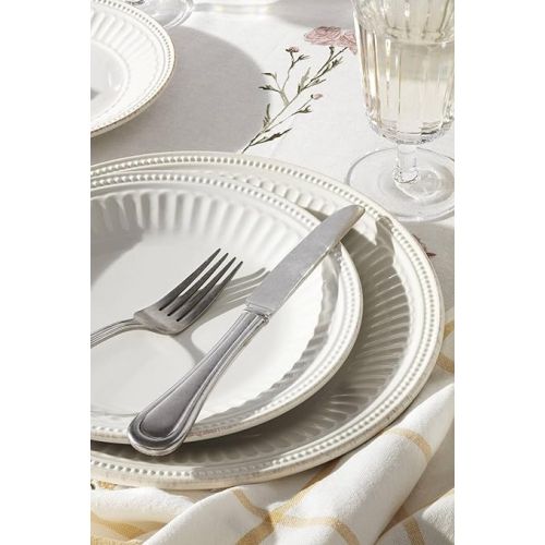 레녹스 Lenox French Perle Groove 12-Piece Plate & Bowl Set, 23.05 LB, White