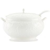 Lenox Opal Innocence Carved Covered Soup Tureen with Ladle, 10-1/4-Inch, White, 152 ounces