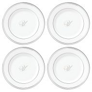 Lenox Federal Platinum Script Monogram Dinnerware Tidbit Plates, Set of 4, U