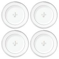 Lenox Federal Platinum Block Monogram Dinnerware Tidbit Plates, Set of 4, J