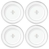 Lenox Federal Platinum Block Monogram Dinnerware Tidbit Plates, Set of 4, R