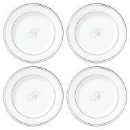 Lenox Federal Platinum Script Monogram Dinnerware Tidbit Plates, Set of 4, N