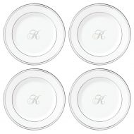 Lenox Federal Platinum Script Monogram Dinnerware Tidbit Plates, Set of 4, K