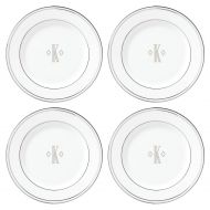 Lenox Federal Platinum Block Monogram Dinnerware Tidbit Plates, Set of 4, K