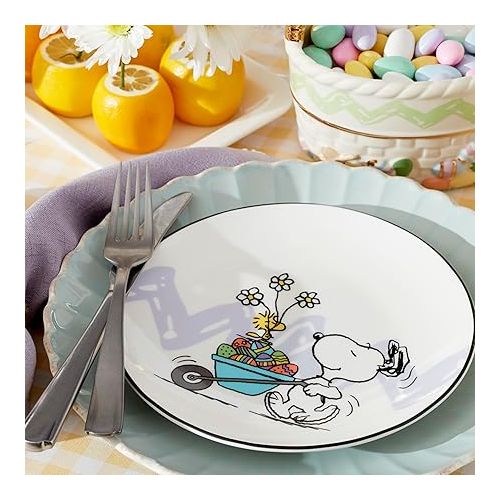 레녹스 Lenox Peanuts Snoopy 4-Piece Easter Accent Plates Set, 4 Count, Multi