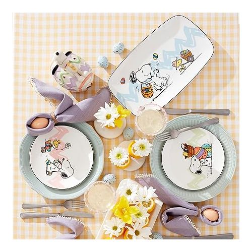 레녹스 Lenox Peanuts Snoopy 4-Piece Easter Accent Plates Set, 4 Count, Multi