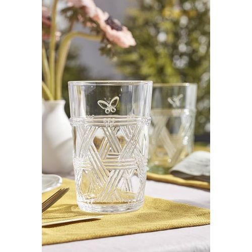 레녹스 Lenox Clear Butterfly Meadow Tall Glasses, Set of 4, 4 Count