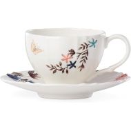 Lenox Sprig & Vine Teacup & Saucer, 1.05 LB, White