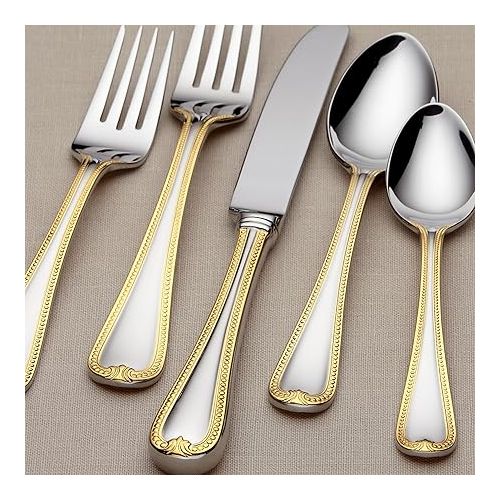 레녹스 Lenox 5-Piece Vintage Jewel Gold Place Setting , Silver -