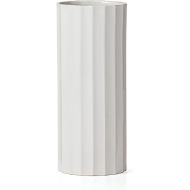 Lenox French Perle Scallop Cylinder Vase, 1 Count, White