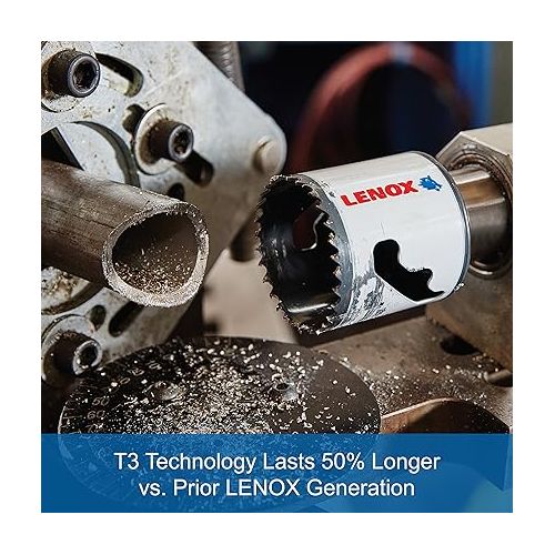 레녹스 Lenox Tools Bi-Metal Speed Slot Arbored Hole Saw with T3 Technology, 1-13/16