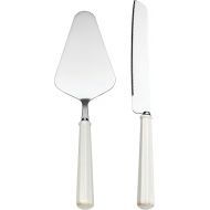 Lenox French Perle Scallop 2-Piece Dessert Set, 2 Count, White