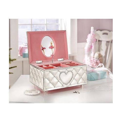 레녹스 Lenox Childhood Memories Black Ballerina Jewelry Box, Silver/Pink