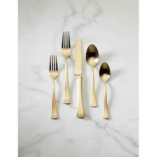 레녹스 Lenox Portola, 3.40 LB, 20-Piece Flatware Set, Gold