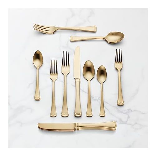 레녹스 Lenox Portola, 3.40 LB, 20-Piece Flatware Set, Gold