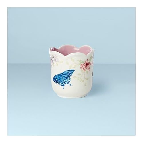 레녹스 Lenox Butterfly Meadow Scalloped Lilac Linen Candle, 1.20 LB, Multi