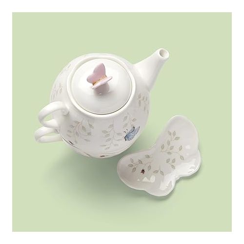 레녹스 Lenox 6083927 Butterfly Meadow Teapot with Lid, White