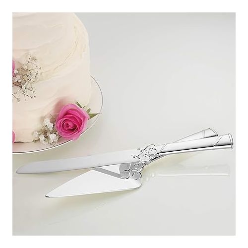 레녹스 Lenox 812615 True Love Cake Knife & Server, Metallic