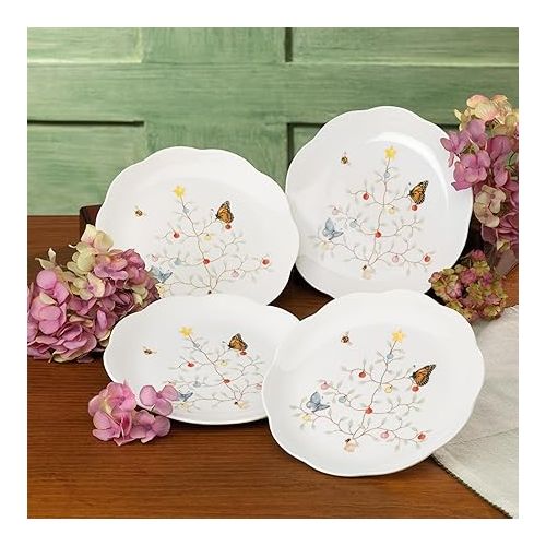 레녹스 Lenox 810136 Butterfly Meadow Seasonal 4-Piece Dessert Plate Set