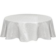 Lenox Opal Innocence 70” Round White Tablecloth Machine Washable, Wrinkle-Resistant, Table Cover