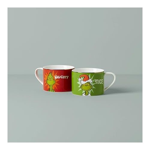 레녹스 Lenox 894171 Merry Grinchmas Naughty & Nice Mugs