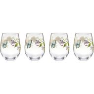 Lenox Butterfly Meadow Stemless Wine Glasses, Set of 4, 4 Count, Multi