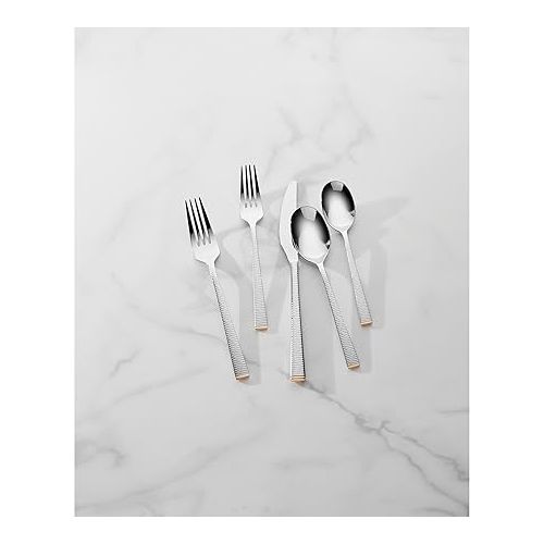 레녹스 Lenox Blue Bay Flatware Piece Set, 20 Count, Metallic