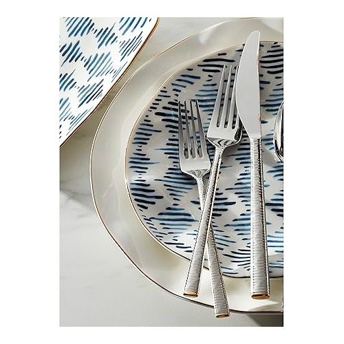 레녹스 Lenox Blue Bay Flatware Piece Set, 20 Count, Metallic