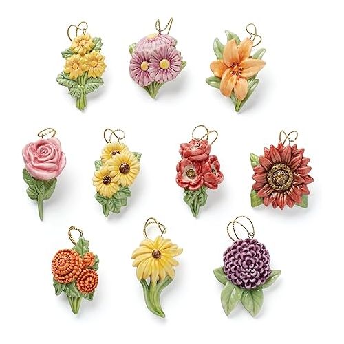 레녹스 Lenox 890508 Fall Flowers 10-Piece Ornament Set