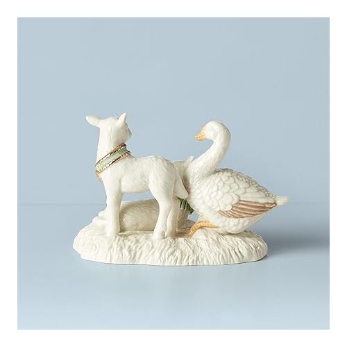 레녹스 Lenox 894083 First Blessing Lambs & Goose Figurine