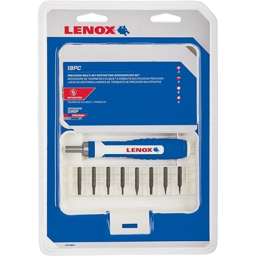 레녹스 LENOX Screwdriver Set, 18 Pieces, Multi Bit Ratchets, Phillips Bits, Slotted Bits and More (LXHT60917)