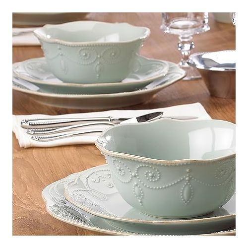 레녹스 Lenox French Perle 4-Piece Place Setting, Ice Blue,12 oz