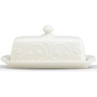 Lenox French Perle Covered Butter Dish, White -