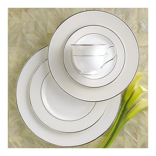 레녹스 Lenox Opal Innocence Stripe 5-Piece Place Setting, 4.40 LB, White