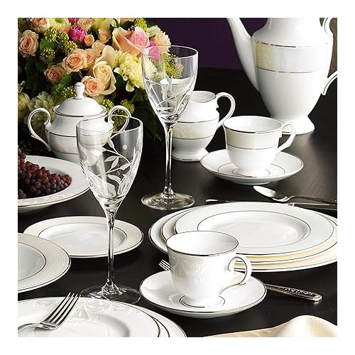 레녹스 Lenox Opal Innocence Stripe 5-Piece Place Setting, 4.40 LB, White