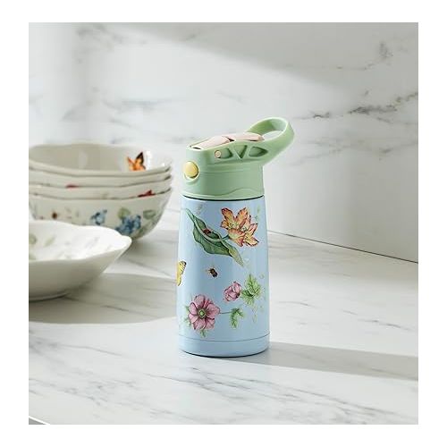 레녹스 Lenox 895741 Butterfly Meadow Light Blue Stainless Steel Kids Water Bottle