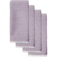 Linen Lenox French Perle Cloth Napkins - Reusable Dinner Napkins - Machine Washable - Set of 4 - Natural Violet