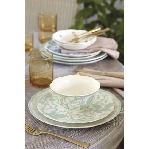 레녹스 Lenox Butterfly Meadow Cottage 12-Piece Dinnerware Set, 17.45 LB, Sage