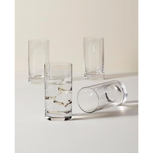 레녹스 Lenox Tuscany Classics 4-Piece Highball Glass Set, 4 Count (Pack of 1), Clear