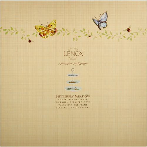 레녹스 Lenox 825847 Butterfly Meadow 3-tiered Server, 4.1 LB, Multi