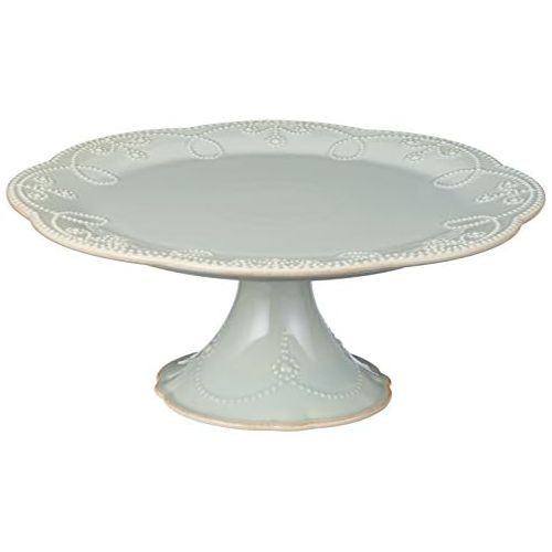 레녹스 Lenox French Perle Pedestal Cake Plate, Medium, Ice Blue - 824766