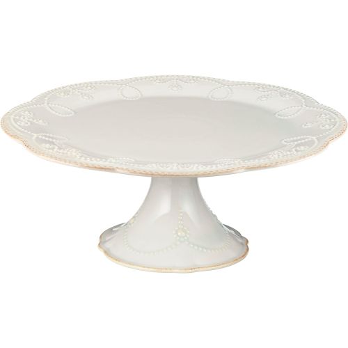 레녹스 Lenox French Perle Pedestal Cake Plate, Medium, White -