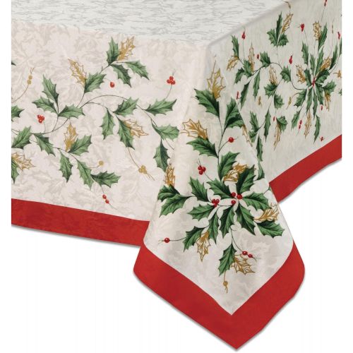 레녹스 Lenox Golden Holly 60-inch by 84-inch Oblong/Rectangle Tablecloth