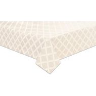 Lenox Laurel Leaf 70x104 Oval Tablecloth, White