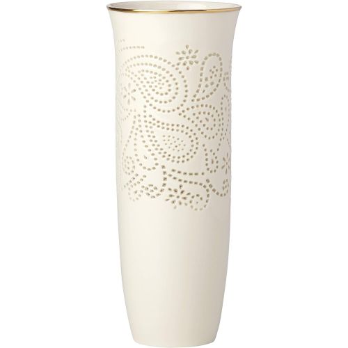 레녹스 Lenox Pierced Paisley Petite 9 Vase, Ivory