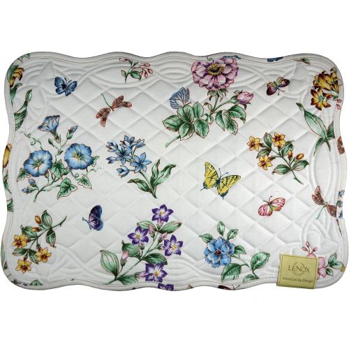 레녹스 Lenox Butterfly Meadow Placemats, 13x19, Blue Flower